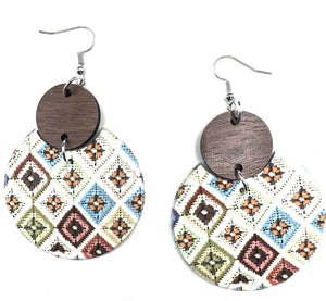 Neutral Granny Square Earrings