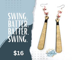 Swing, Batter, Batter, Swing Earrings