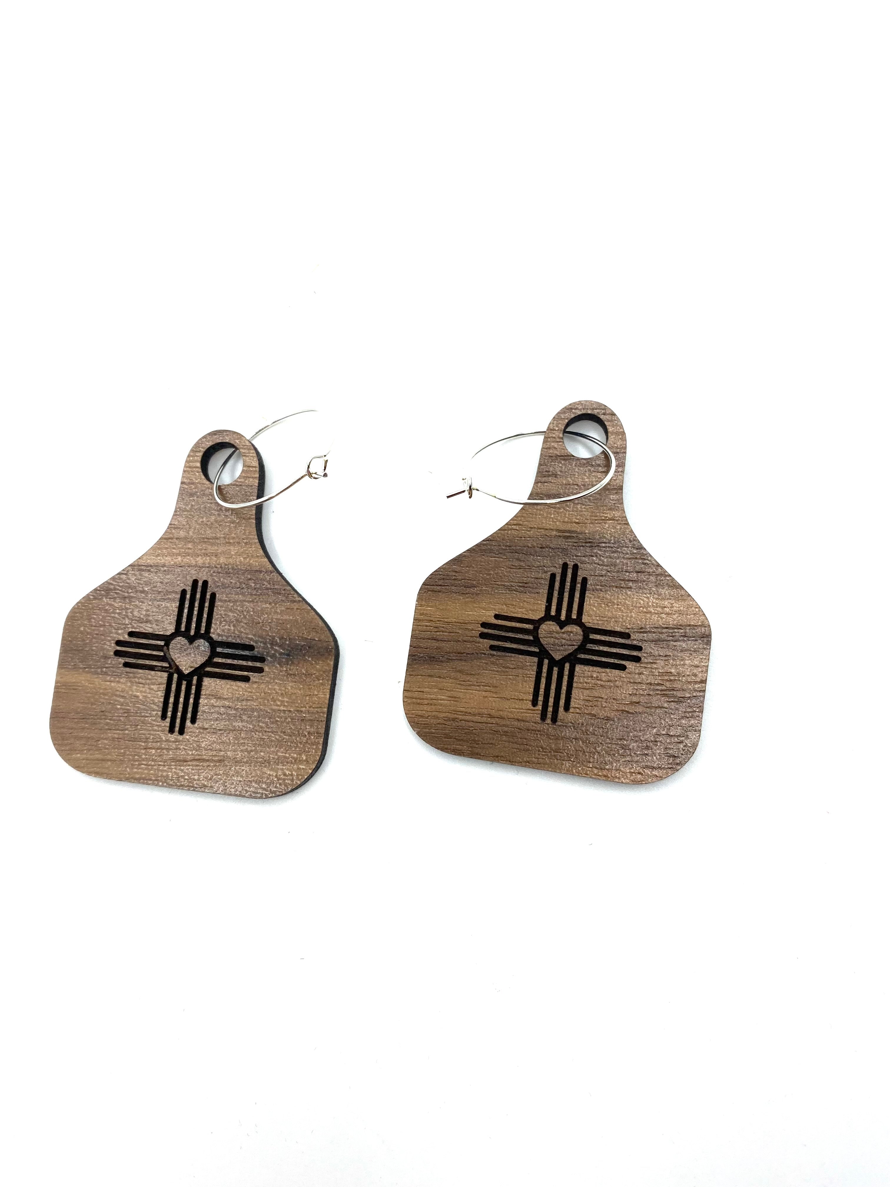 Wood Zia Cow Tags